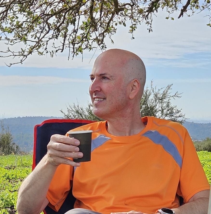 Gal Nachum — casual outdoor photo with coffee